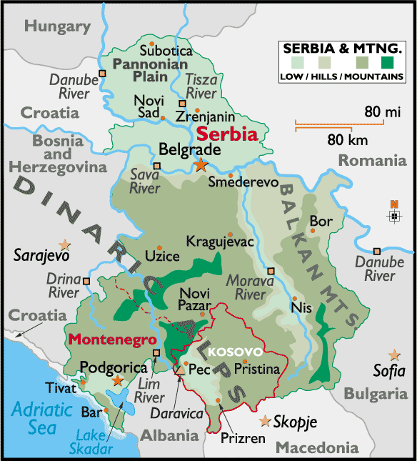 serbien stadte karte